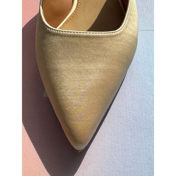 Lisa Vicky MOVE-V Champagne Satin Flats – Rhinestone Strap – Size 7M - Picture 6 of 13
